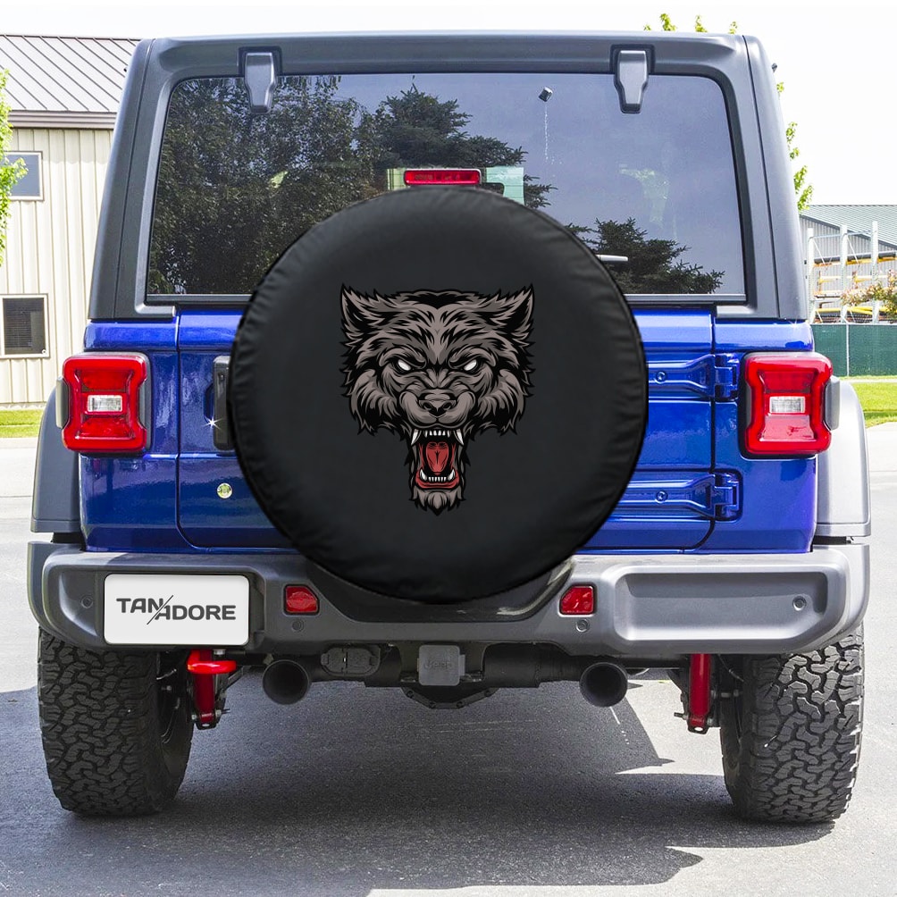 Angry Wolf Designed Spare Wheel Tire Cover